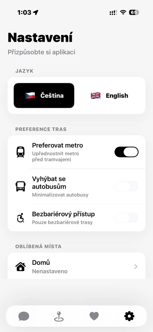 TransitAI, nastavení